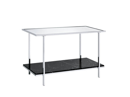 Angwin - Mirrored Faux Marble Console Table - Multi