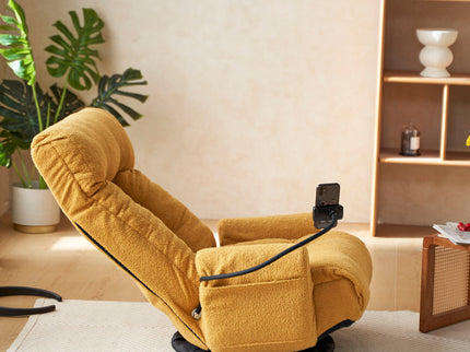 Adjustable Swivel Lounge Chair With 360 Degree Rotating Seat And Headrest Support