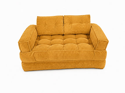 2 Seater Modular Corduroy Sofa With Chaise Lounge For Living Room