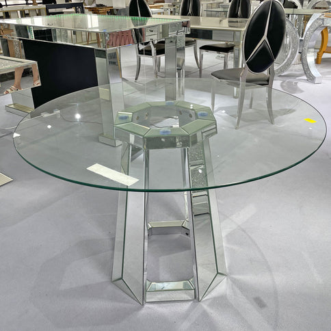 Round Dining Table For Kitchen - Silver