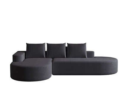 Modern Curved Sofa, L-Shaped Modular Sectional Set With 3 Pillows