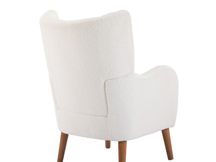 Accent Chair With Birch Wood Legs - White