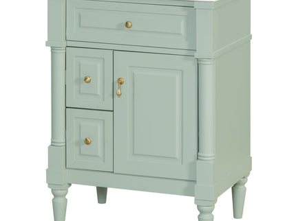 Freestanding Bathroom Vanity With Sink, Adjustable Shelf & Flip Drawer