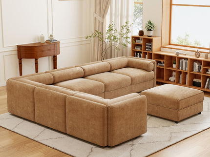 Contemporary Elegant Sofa With Storage And Ottoman