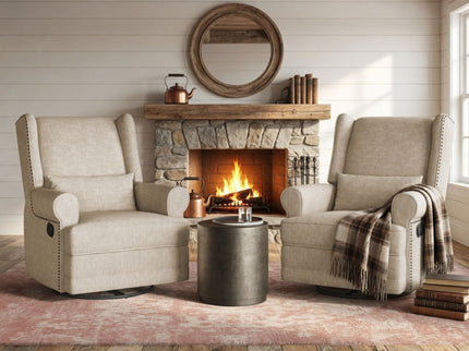 Extra Wide Swivel Recliner Glider Chair With Footrest