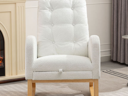 Accent Rocking Chair With Footrest, High Back