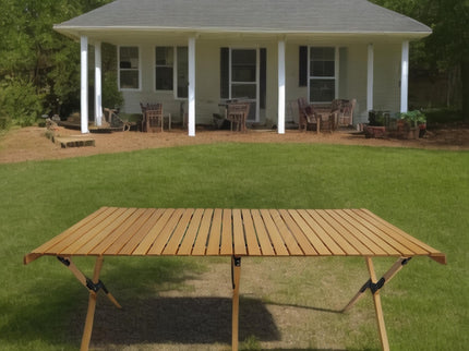 Multi-Function Wooden Foldable Portable Patio Dining Table, Indoor And Outdoor Universal - Natural