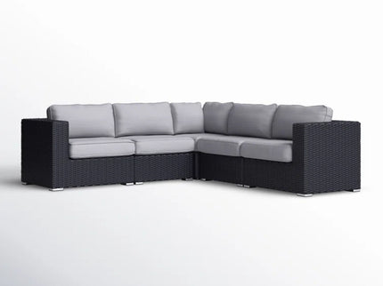 Luxurious Wicker Patio Sectional With Weather Resistant Sunbrella Cushions