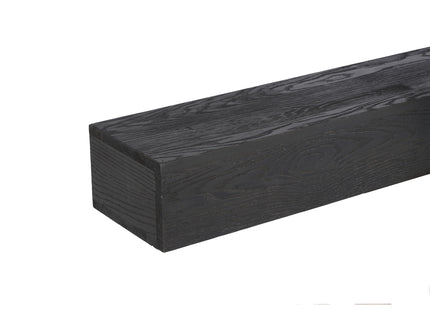 48'' Embossed Fireplace Mante, Wall Mounted Floating Shelf - Black