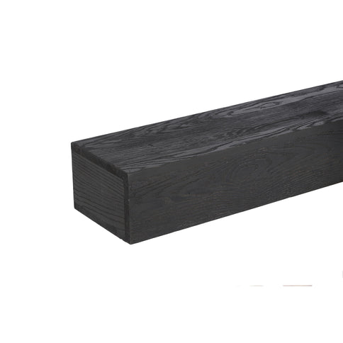 48'' Embossed Fireplace Mante, Wall Mounted Floating Shelf - Black