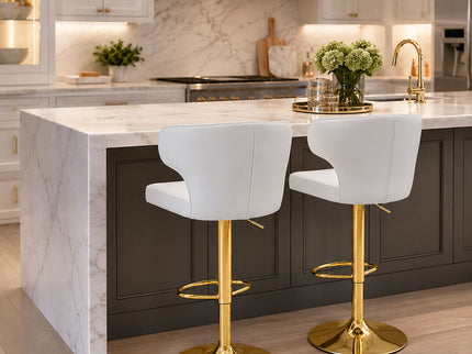 Adjustable Swivel Bar Chair With High Back Support