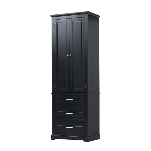 Tall Storage Cabinet With 3 Drawers For Bathroom
