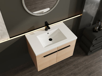 Bathroom Vanity Set With Resin Countertop Sink, 2 Doors