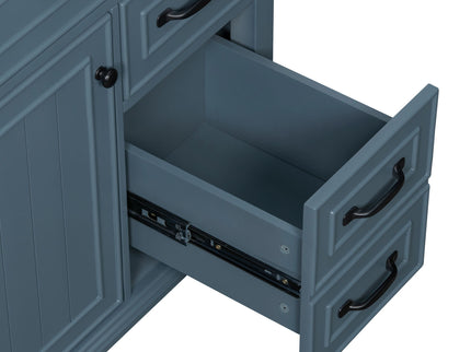 Bathroom Vanity With Sink Top, Flip Drawers, Adjustable Shelf