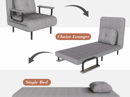 3 In 1 Convertible Folding Sofa Bed With Adjustable Backrest And Pillow