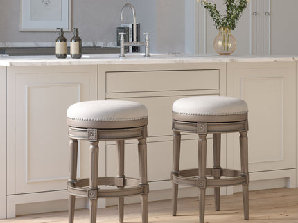 Rustic Elegance Backless Swivel Stool