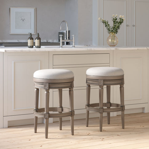 Rustic Elegance Backless Swivel Stool