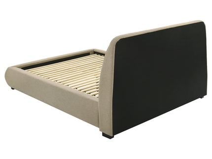 Modern Upholstered Platform Bed With Tufted Headboard