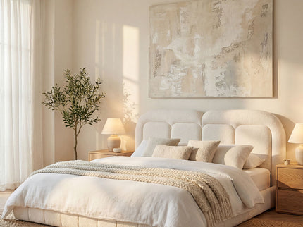 Upholstered Platform Bed With Tufted Headboard