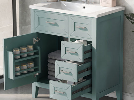 Modern Bathroom Vanity With Sink Combo, 3 Drawers, Undermount Drop-In Sink