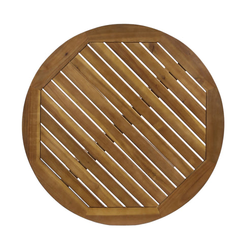 Stamford - Outdoor Bistro Table Acacia Wood X - Base - Teak