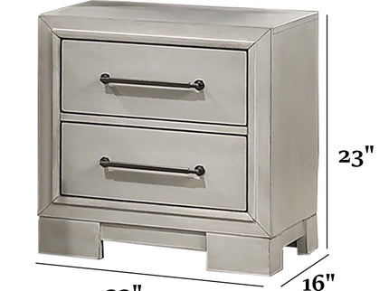 Nightstand With Square Legs And Sleek Handles - Antique White