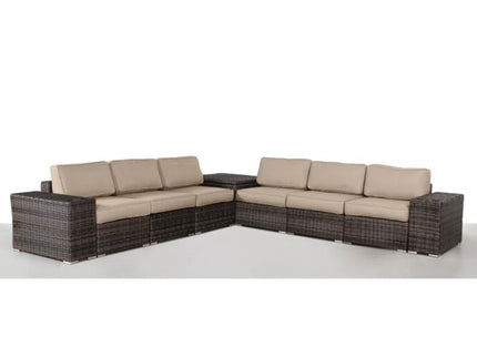 Elegant Outdoor Rattan Wicker 6 Person Seating Group With Cushions