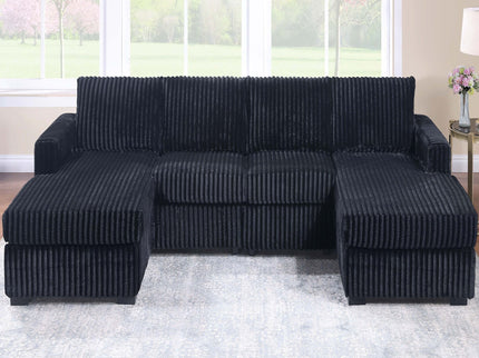 U-Shaped Sectional Set With Cushion Back Armless Chairs Right And Left Arm Chaise