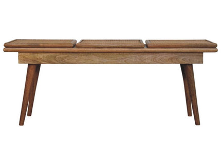 Larissa - Triple Accent Cane Bench - Beige