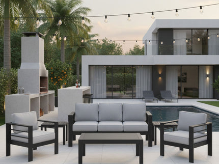 Outdoor Patio Set, All-Weather With Thick Cushions
