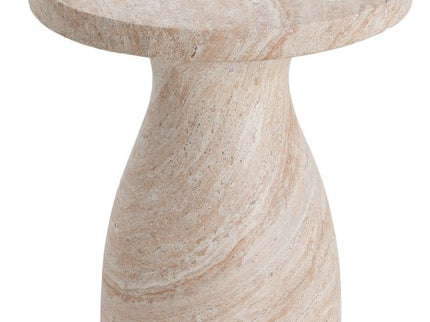 Outdoor / Indoor Travertine Side Table Lightweight