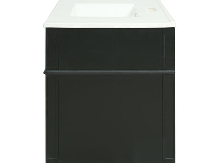 Modern Wall Mounted Floating Cabinet With Double Drawer And Sink