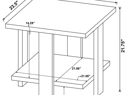 Square End Table - Mango Color