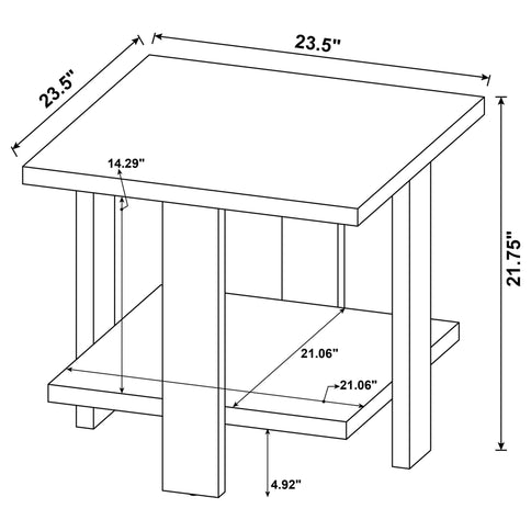Square End Table - Mango Color