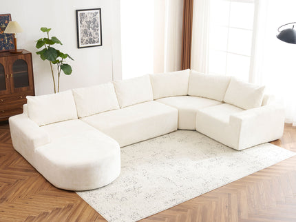 U-Shaped Oversized Modular Cloud Sectional Sofa With Deep Seat For Living Room