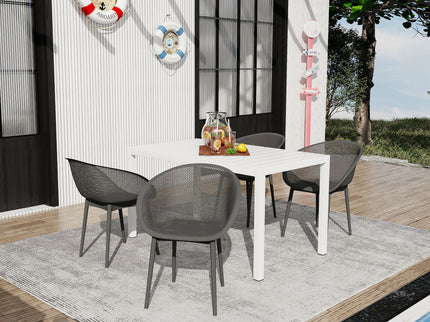 4 Pack Lounge Chair Set With Long Table