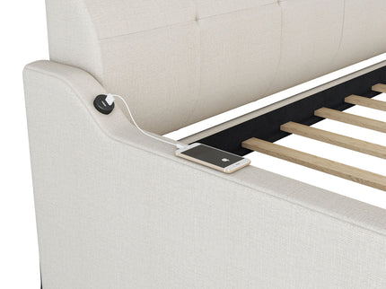 Upholstered Daybed With Trundle And USB Charging