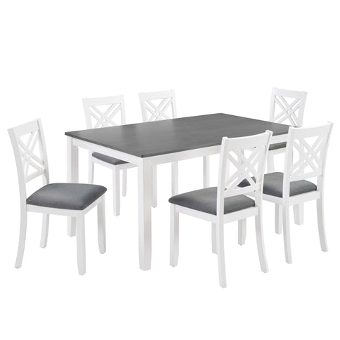 Kitchen Dining Set, Rectangular Dining Table & Upholstered Chairs