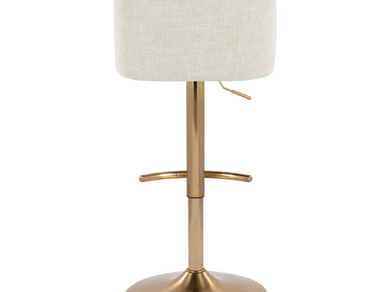 Toriano - Contemporary Adjustable Barstool Swivel With Rounded T Footrest (Set of 2)