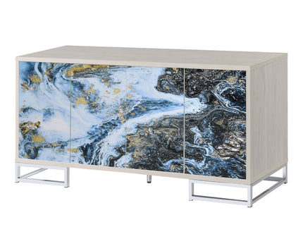 Liam - Marble Paint Console Cabinet - Multi