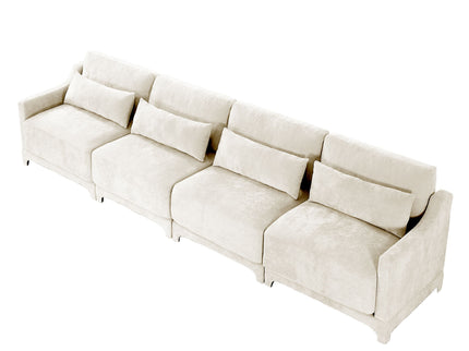 Elegant Sofa With Ergonomic Design And Lumbar Pillows