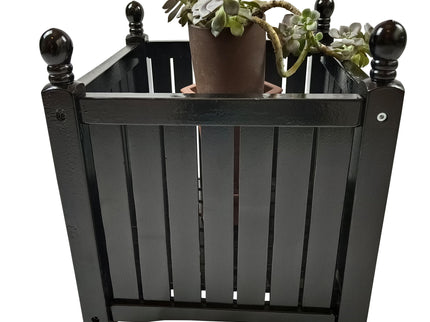 Outdoor Square Flower And Herb Pot For Garden, Porch And Patio Outside Plant And Vegetable Container, Planter - Black