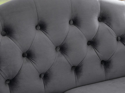 2 Seater Chesterfield Sofa With Rolled Arms And Nailhead Trim For Living Room