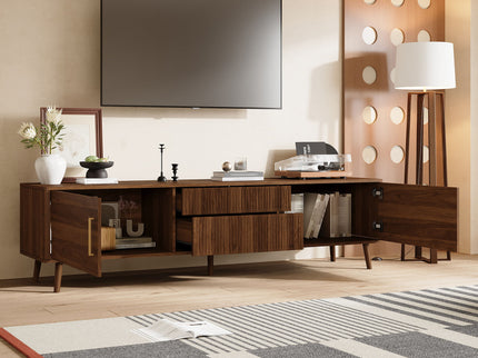 TV Stand With 2 Drawers, Media Console Table - Walnut