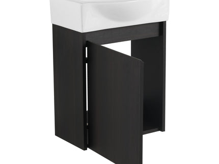 Modern Bathroom Vanity With Ceramic Basin, Wall Mounted Floating Sink Combo, Storage Cabinet