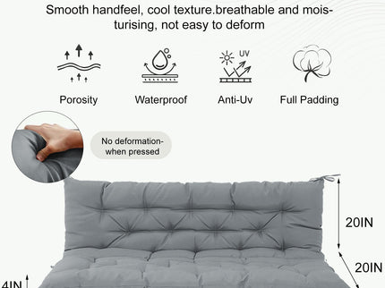3 Seater Outdoor Porch Swing Cushion With Backrest