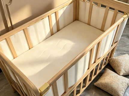 Portable Pne Bedside Bassinet, Crib With 3 Adjustable Heights, Compact Design - White