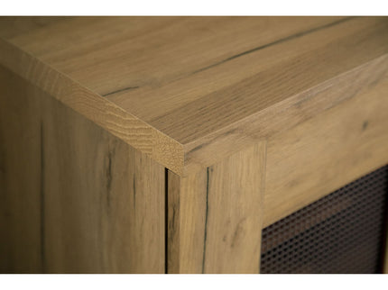 Door Accent Cabinet With Screens - Brown