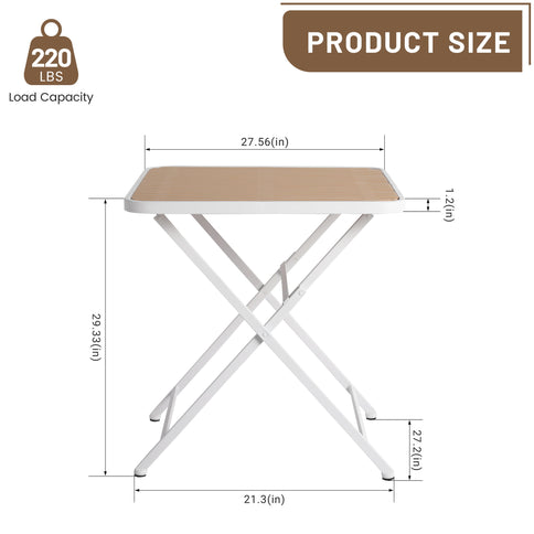 4 Piece Set Of Color Block Designed Single Chairs, Folding Square Table - Haze Green / Khaki / White