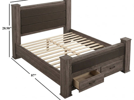 Upholstered Bed With Footboard Drawers